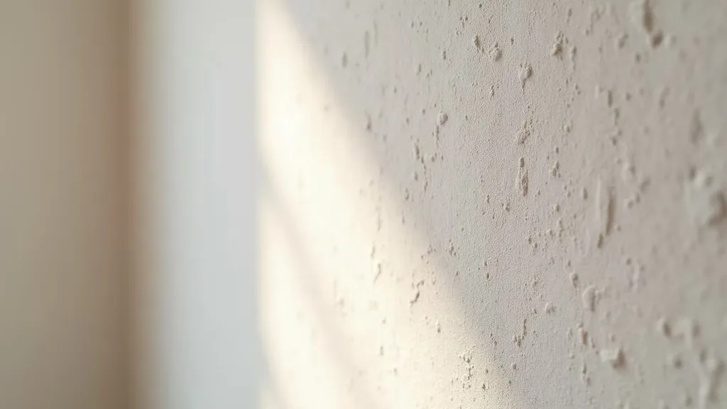 Sunlit hand-applied lime plaster wall with a soft, stippled texture.