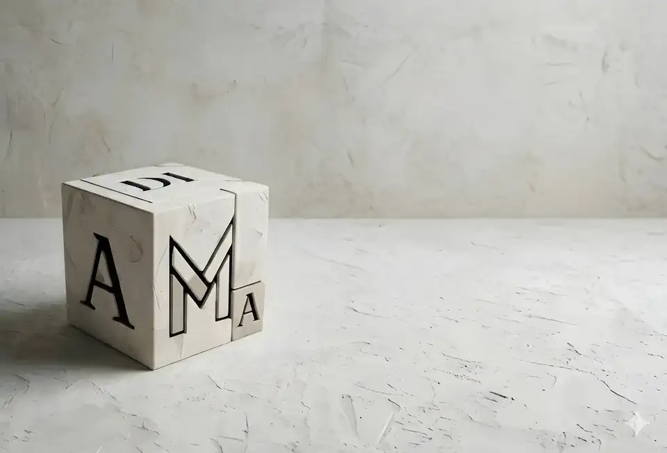Sample finish on a cube — Venetian plaster sample