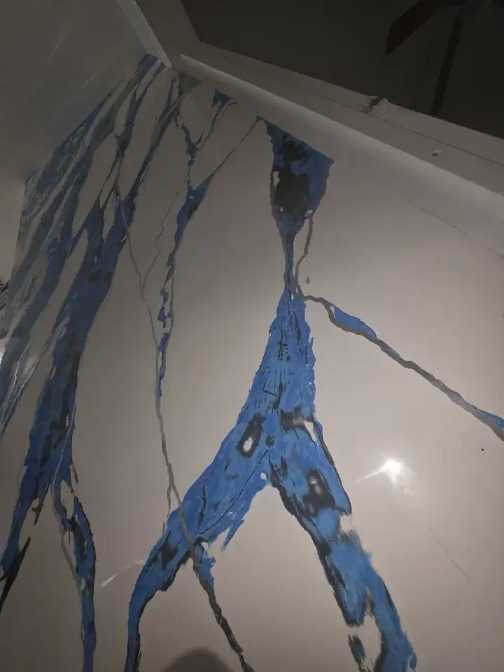 Veining detail — Hand-painted marble finish, Hialeah, FL