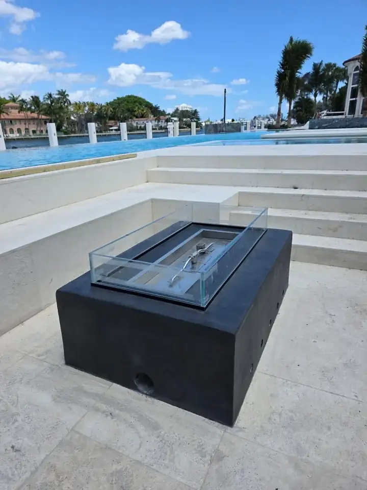 Residence — Microcement on fire pit, Fort Lauderdale, FL
